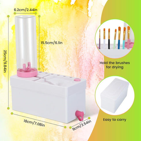 BEFSOP Paint Brush Cleaner, Upgraded 4-in-1 Painting Supplies, Paint Brush Holder with Palette, Brush Rinser for Acrylic, Watercolor Palette, and ...