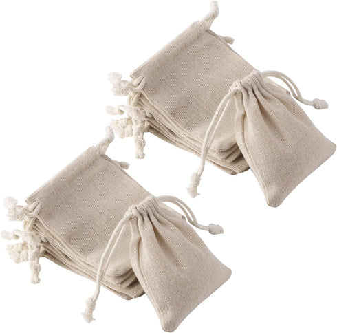 erduoduo Pack of 50 Small Burlap Bags With Drawstring,3x4inch Gift Little Burlap Drawstring Bags,Reusable Small Sachet Bags,Tea Bag...