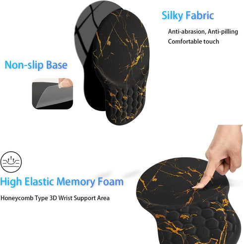 Ospelelf Comfortable Mouse Pad with Wrist Rest, Computer Small Mouse Pad Ergonomic Gaming Mouse Pad with Support, Memory Foam, Non-slip PU Base fo...
