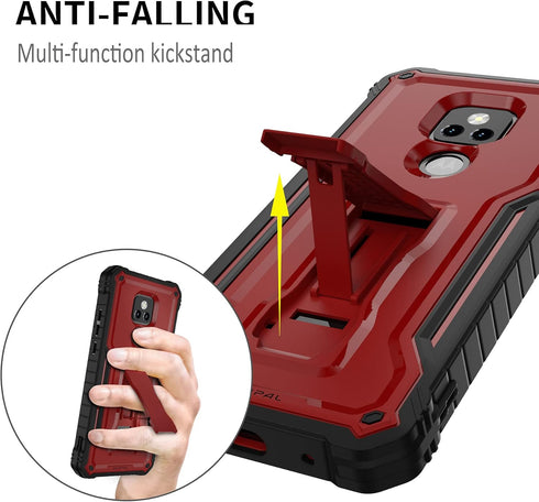 DUOPAL for Motorola Moto G Play 2021 Case, Military Grade Protection Shockproof Case with Tempered Glass HD Screen Protector and Kickstand Compati...
