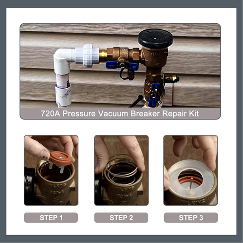 2 pack 720A Pressure Vacuum Breaker Repair Kit for Wilkins 1/2, 3/4 and 1 Inch Pressure Vacuum Breaker...