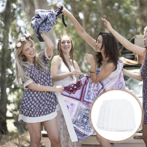 FINGERINSPIRE 5 Yards Ruffled Lace Trims Ribbon 3-1/4 Inch Wide White Polyester Chiffon Fabric Lace Pleated Gathered Fabric Ribbon for Garment Ext...