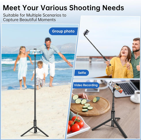 SYNCWIRE 62" Phone Tripod, All-in-One Aluminum Selfie Stick Tripod with Bluetooth Remote for iPhone and Android Smartphones, Perfect for Selfie, T...