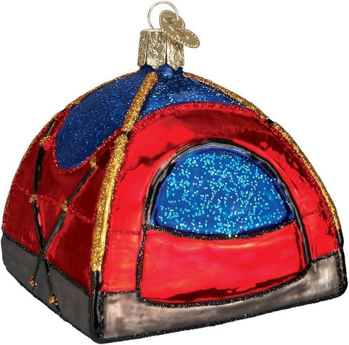 Old World Christmas Ornaments: Camping Outdoor Collection Glass Blown Ornaments for Christmas Tree, Dome Tent...