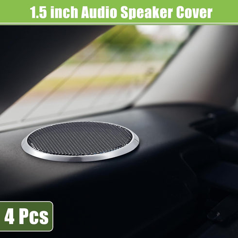 ACROPIX Universal 1.5" Car Speaker Grills Cover Mesh Round 1.5 Inch Audio Speaker Subwoofer Guard Protector Case Iron Silver Tone - Pack of 4......