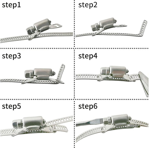 20 pack,Hose Clamp Fasteners only,DIY 304 Stainless Steel Adjustable Pipe Worm Clamp Fasteners for Air Duct Clamps,Exhaust Wrap Clamps,Water Pipe,...