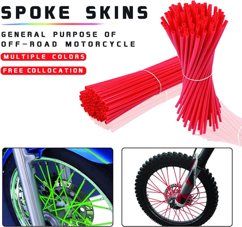 72Pcs Universal Spoke Skins Covers?Wheel Spoke Wraps Skins Pipe Trim Decoration Protector For Motorcycle Dirt Bike Yamaha Honda BMW Suzuki Kawasak...