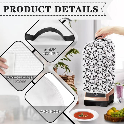 chaqlin Blender Covers, Small Appliance Covers, Kitchen Decorative, Machine Washable Food Processor Dust Cover, Cute Panda Print...