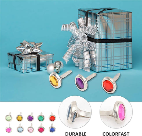 Amosfun 100pcs Mini Brads Heart Metal Scrapbooking brads Paper Fasteners for DIY Crafts 8x15mm (Random Color)...