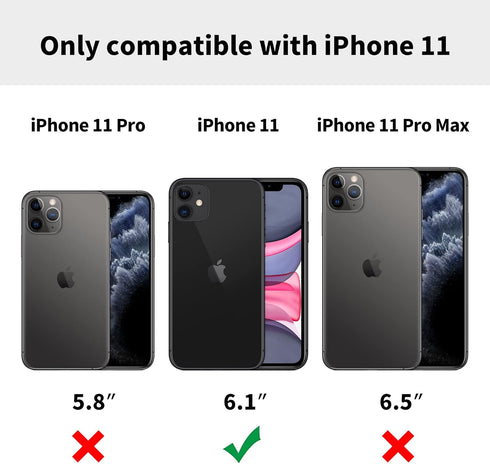 Classy Design Luxury Leather Phone Case for iPhone 11 Non-Slip Grip Full Body Ultra Slim Protective Case (2019,6.1”) (Blue)...