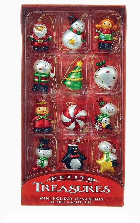 Kurt S. Adler 1.25-Inch Petite Treasures Mini Ornament Set of 12, Multi, 12 Piece...
