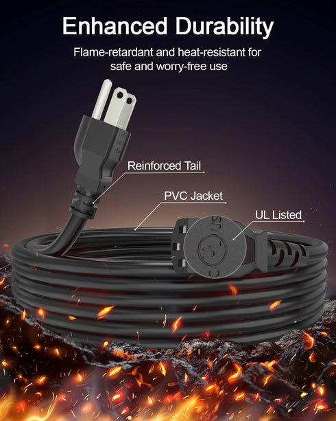 Bicmice 18AWG Power Cord for Tv Computer Pc Monitor Samsung Dell Vizio LG Asus Laptop Monitor Power Supply NEMA 5-15P to C13 Power Cable 10A 125V ...