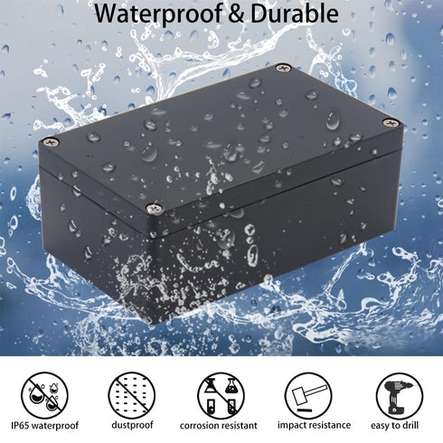 Project Box IP65 Waterproof Junction Box ABS Plastic Black Electrical Boxes DIY Electronic Project Case Power Enclosure 6.22x3.54x2.36 inch (158 x...