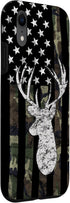Deer Hunting Camouflage American Flag Whitetail Buck USA Case for iPhone XR...