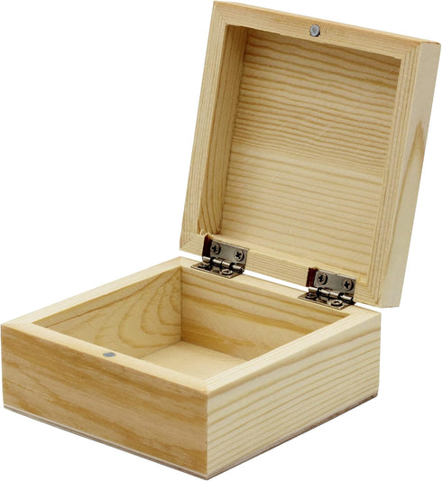 Creative Hobbies® Unfinished Mini Wood Craft Box with Hinged Lid and Magnetic Closure, 3.5 Inch - Perfect for Arts, Crafts, and Personalized Gifts...