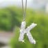 Bling Car Rear View Mirror Letter Pendant, Crystal Car Rear View Mirror Charms Letter K Car Accessories,Cute Lucky Hanging Ornament Pendant Car Ha...