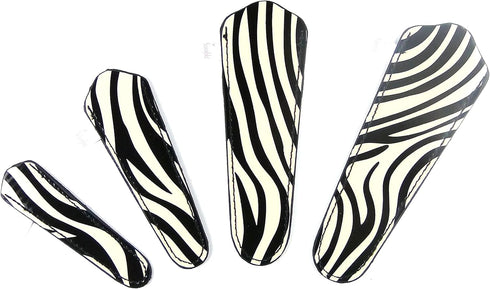SCISSORFOBZ Designer Scissors Sheaths Protective Covers- 4 pcs Assorted Sizes Value Pack- Zebra Design- #S08...