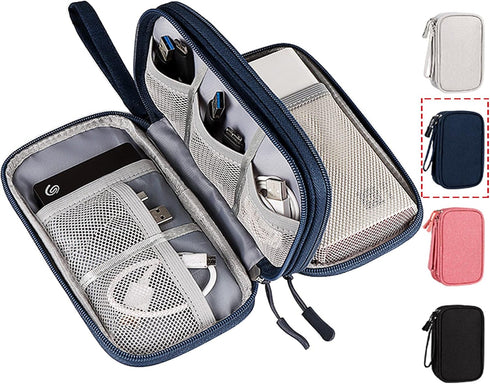 Portable, Waterproof Electronics Accessories Case and Organizer Bag for Cables, USB Drives and Chargers...