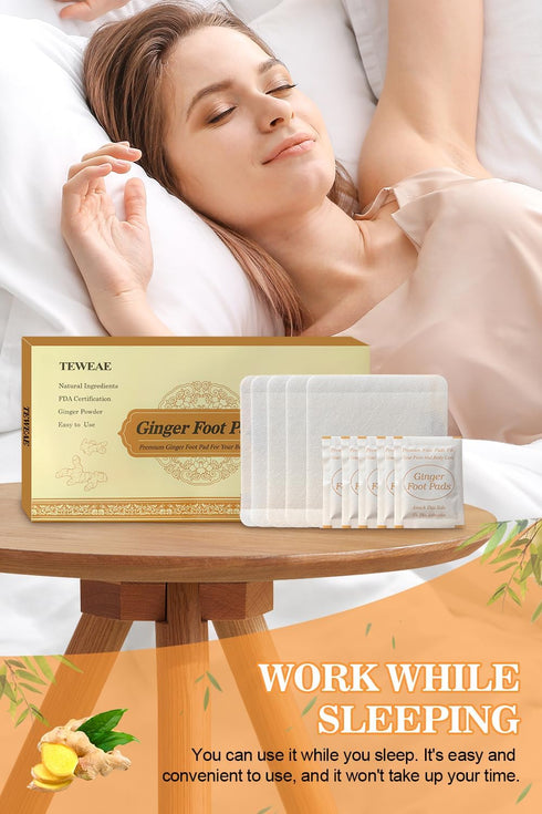 Foot Pads, Ginger FootPads, Natural Ginger Powder Bamboo Vinegar Foot Patches 20 Packs....