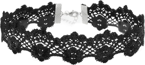 MILAKOO 8 Pcs Women Black Lace Choker 1.2" Width Necklace for Women Best Gifts...