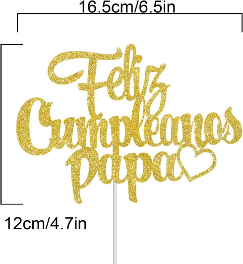 Feliz Cumpleanos Papa Cake Topper,Happy Father's Day, Dad Birthday Party Supplies Decoration...