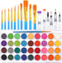 36 Colors Watercolor Paint Set, AROIC Watercolor Pan Set with 10 Nylon Brushes and 6 Refillable Water Brushes. Perfect for Adults, Children and Be...