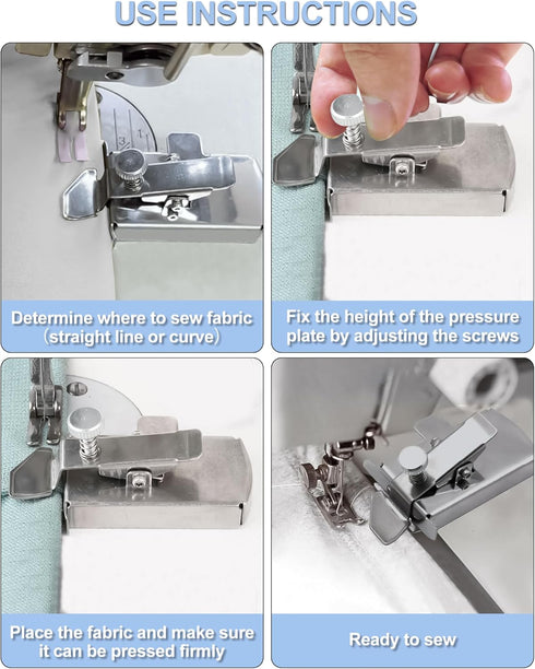 POANES Magnetic Seam Guide for Sewing Machine, Metal Seam Guide, Magnetic Sewing Guide with Clip, Hemmer Guide, Sewing Supplies & Tools with Thin ...