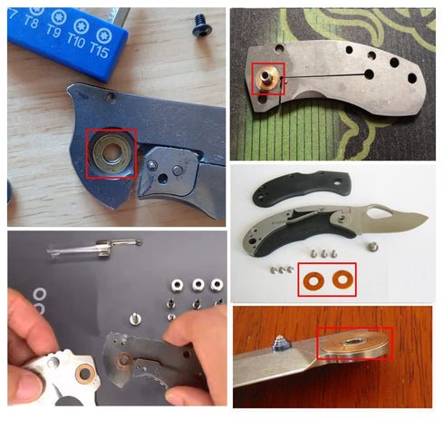 20 pcs EDC Pocket Knife Brass Washer Gasket for Cold Steel 26 SP, Pivot Pin Washers Meson Shim Gasket Replacement,Folding Knives Cushion Pad Ring ...