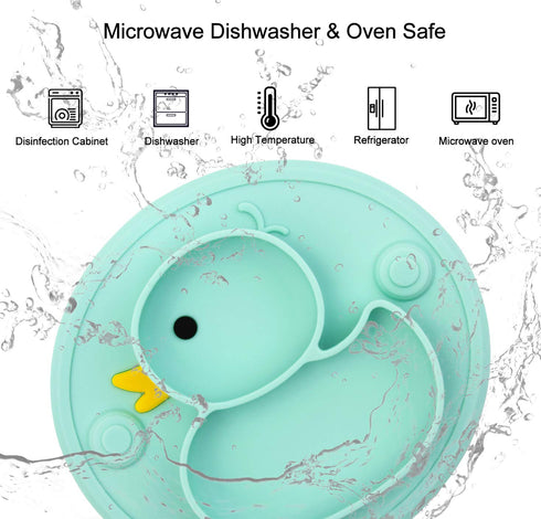 Silicone Detachable Toddler Meal Tray - Portable Non-Slip Suction Cup for Kids Babies and Kids1...