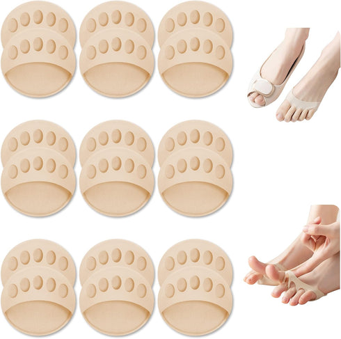 18Packs Metatarsal Pads Ball of Foot Cushions Forefoot Pads Honeycomb Fabric Forefoot Pads for Pain Relief High Heels Toe Pads Men Women Invisible...