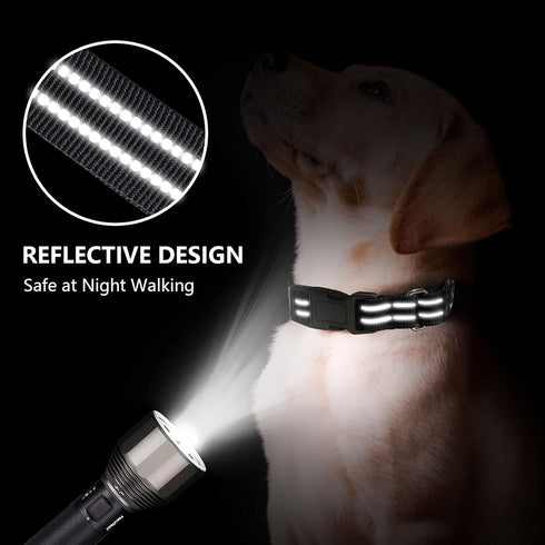 Martingale Collar for Dogs Reflective Nylon Dog Collar with Quick Release Buckle Adjustable Training No Slip Dog Collar (X-Large, Black)...