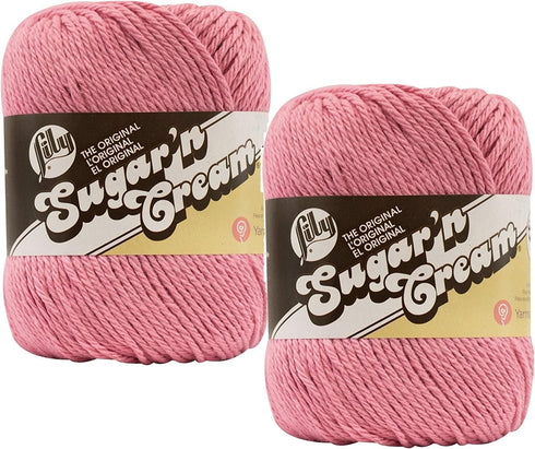 Bulk Buy: Lily Sugar 'n Cream 100% Cotton Yarn (2-Packs) ~ Solids ~ 4 oz. Super Size Skeins (Rose Pink SS #18046)2......