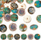 OLYCRAFT 24Pcs 6 Styles Alloy Enamel Shank Buttons Plant Theme Metal Blazer Buttons 20x8mm Flower Tree Vintage Shank Buttons Round Sewing Shank Bu...