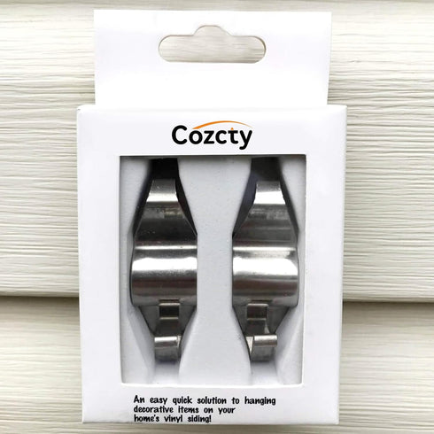Vinyl Siding Hooks, (8 Pack) No Drilling Siding Clips for Hanging Outdoor Decorations and String Lights, Reusable Heavy-Duty Wreath Hangers for Ha...