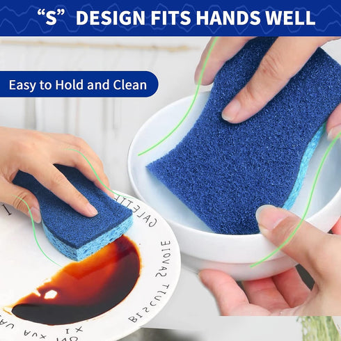 CELOX 12 Pack Non-Scratch Dish Sponge, Dual Sided Kitchen Sponges for Dishes, Long Lasting Dishwashing Household Cleaning Sponges for Kitchen, Eas...