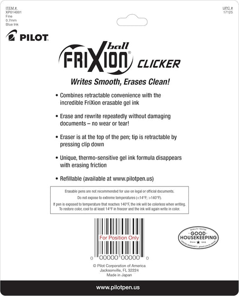 Pilot Frixion Erasable Pens - 6 Pack of Blue Ink Pens + 4 Bonus Refills - Frixion Clicker Erasable Pens Retractable Gel Ink Pen - Fine Point 0.7 m...
