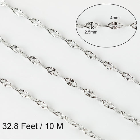 Jabogrii 10 Meters Stainless Steel Jewelry Making Chains Silver Chain Bulk DIY Craft Chain Jewelry Chain Roll for Women Necklace Bracelet...