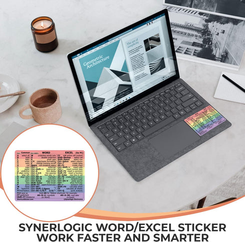 Synerlogic Word/Excel Windows Shortcut Sticker | Reference Guide Keyboard Shortcut Sticker | Work from Home Essentials | Excel Shortcuts Cheat She...