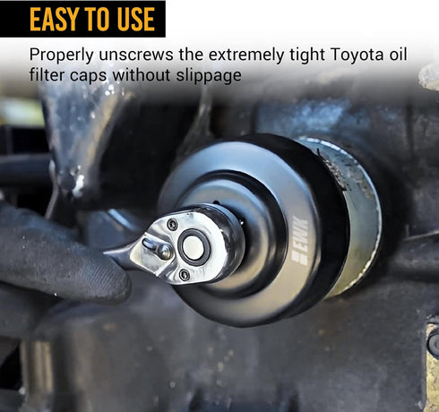 EWK 3/8 inch 64mm 14 Flute Oil Filter Wrench Compatible for Toyota Scion Honda Lexus...