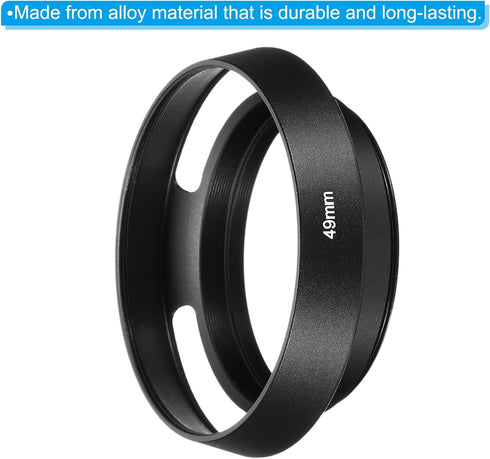 PATIKIL 49mm Lens Hood, 2Pcs Standard Vented Matte Surface Anti-reflective Inside Hollow Lens Hood for Universal Camera Lens, Black for Nikon, for...
