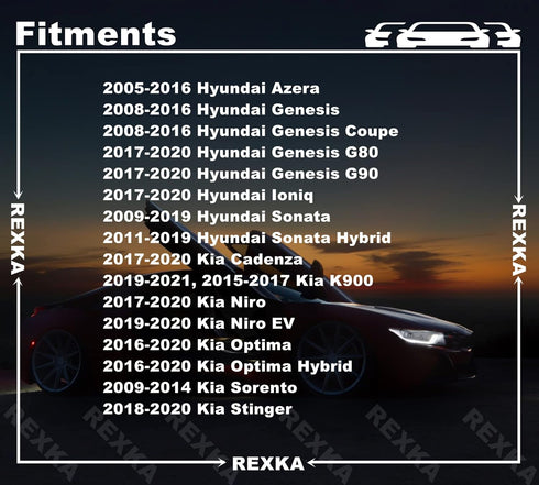 Rexka 20pcs Rocker Moulding Clips for Hyundai KIA 87758-3L000 Azera Genesis Ioniq Sonata Cadenza K900 NIRO Optima Sorento Stinger...