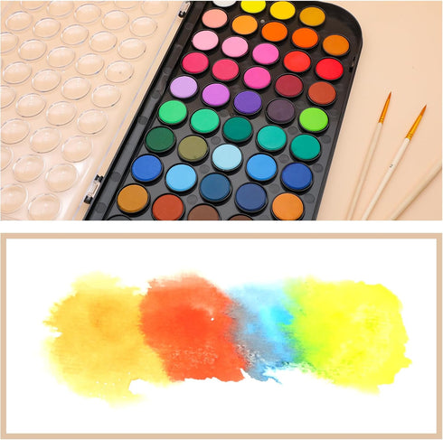 Artecho Watercolor Paint Set 48 Colors with 3 Paint Brushes, Water Color Paints Sets, Washable Water Colors...