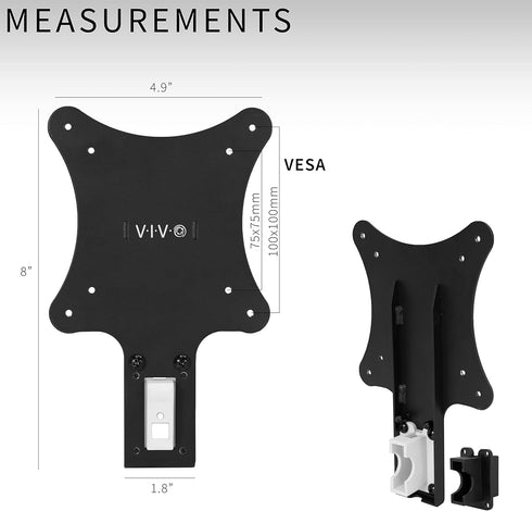 VIVO Quick Attach VESA Adapter Designed for HP M-Series Monitors, M22f, M24f, M27f, M27fd, M27fq, M27fwa, M32f, VESA 75x75mm and 100x100mm Convers...