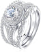 Fashion Ring Set Three-in-One Round Wedding Bands Set Engagement Rings 925 Silver Ring Cubic Zirconia CZ Promise Eternity Band for Women Size 6-10...