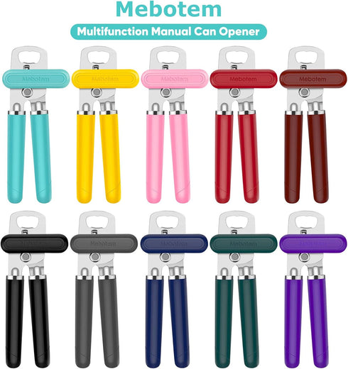 10 Colors Can Opener Manual Handheld Heavy Duty Hand Can Opener Smooth Edge Stainless Steel Can Openers Top Lid Kitchen Gadgets, Best Large Rated ...