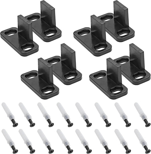 Black Sliding Barn Door Floor Guides Plastic Bypass Door Guide Hardware, 8-Pack...