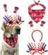 Dog Bandanas Classic Plaid Pet Scarf Triangle Bibs Kerchief Set Pet Costume Pet Accessories Set Bandana for Small Medium Large Dogs Cats (4th of J...