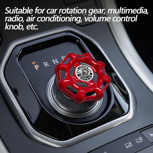 Car Knob Decor,Metal Handwheel Car InteriorCar Center Console Button Valve Decoration, Can be Used for Shift Knob Cover, Air Conditioning Radio Vo...
