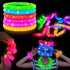 Light Up Pop Tubes for Kids 6 PCS, Glow Sticks Party Favors for Toddlers, Neon LED Stretchy Bracelets Necklaces Accessories for Children, Travel C...