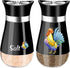 Salt and Pepper Shakers Set, 4 oz Black Kitchen Decor, Stainless Steel & Glass Spice Dispenser Classic, Refillable Design, Farmhouse Salt Pepper S...
